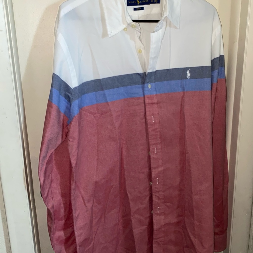 Polo Ralph Lauren XL Strip Button Down Men Shirt.
